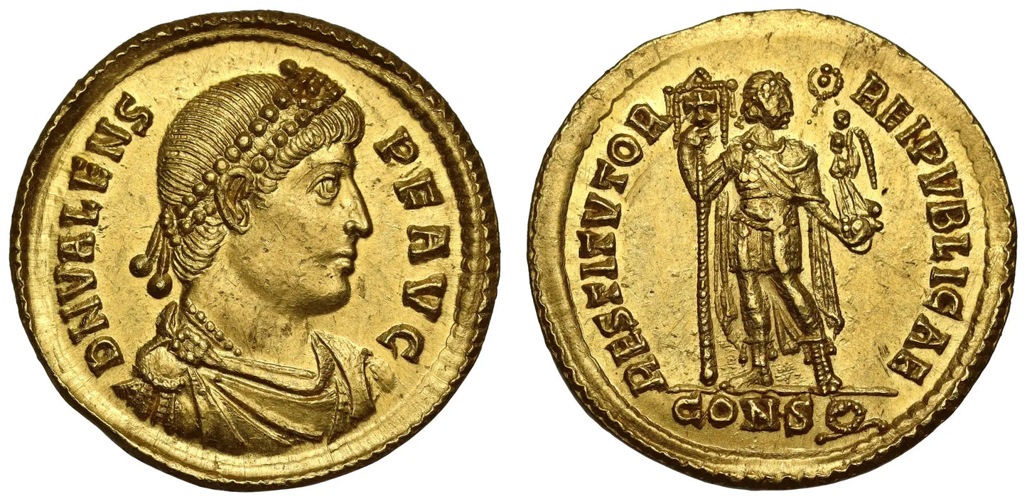 Valens, Gold Solidus, Virtually as struck