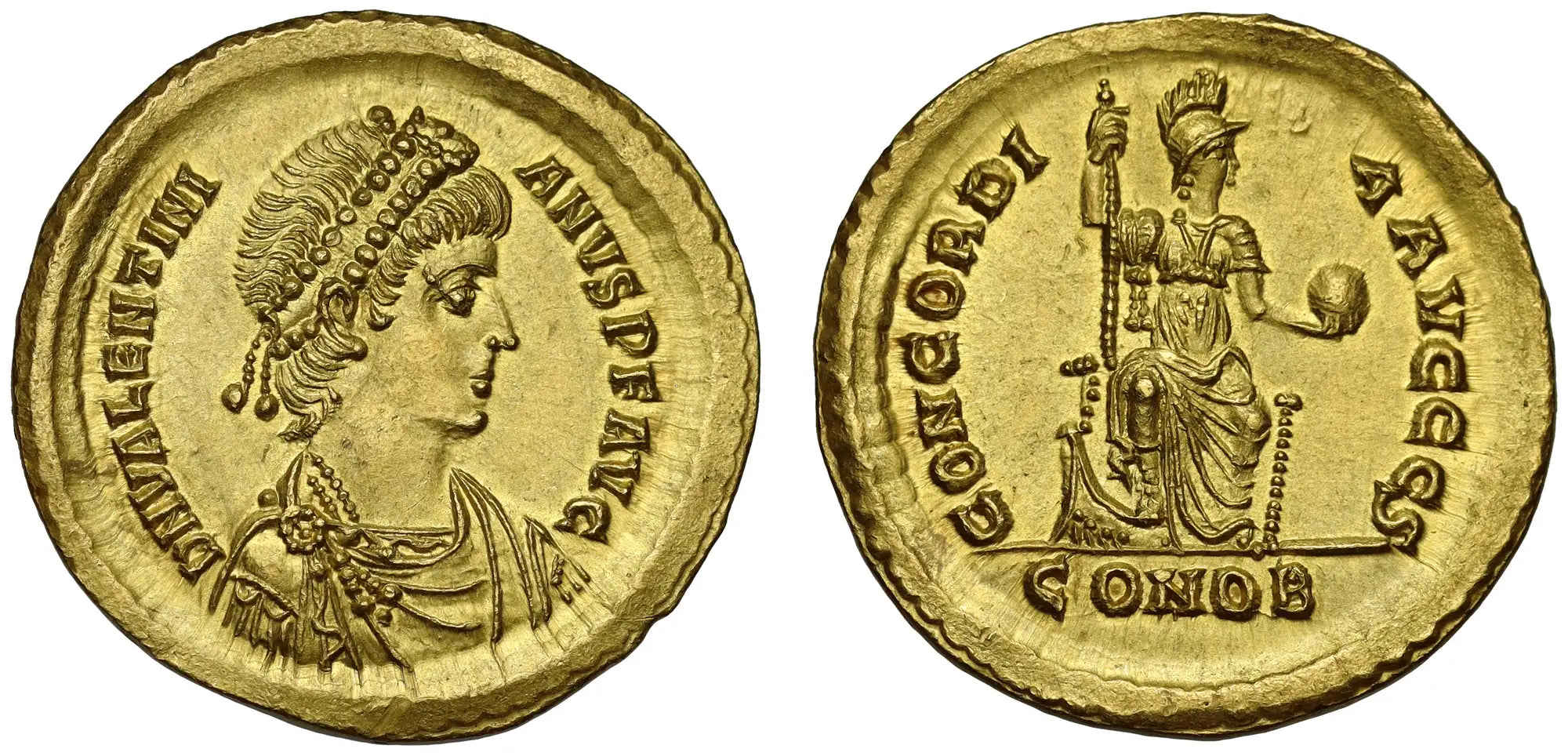 Valentinian II, Gold Solidus, Virtually as Struck