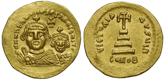 Heraclius (610-641), with Heraclius Constantine, Gold Solidus, Eastern Military Mint.