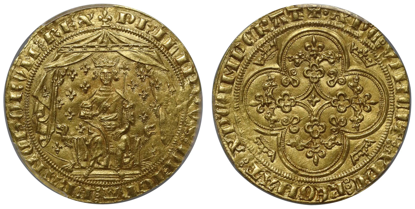 France, Philippe VI gold Pavillon d'Or, MS64
