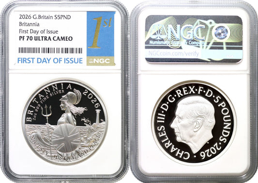 * Charles III 2026 PF70 UC FDI silver 2oz Britannia