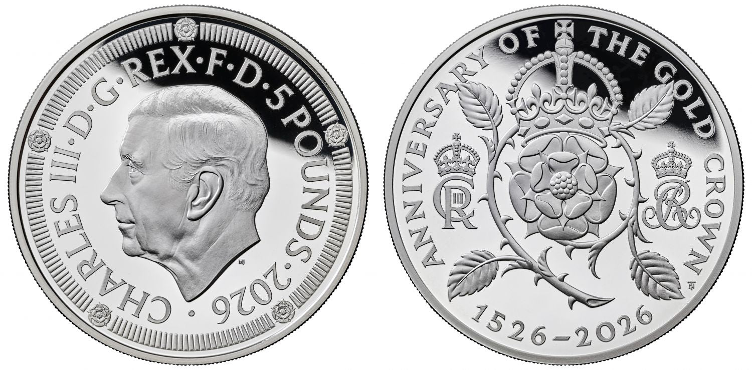 Charles III 2026 silver PF70 FDI piedfort £5 - 500 Years of the Crown