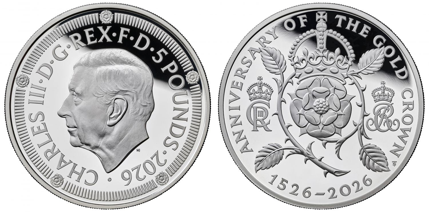 Charles III 2026 silver PF70 FDI £5 - 500 Years of the Crown