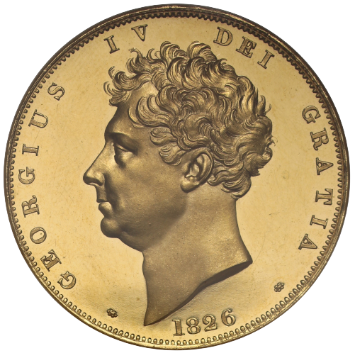 George IV 1826 proof Five Pounds sold Sovereign Rarities Auction