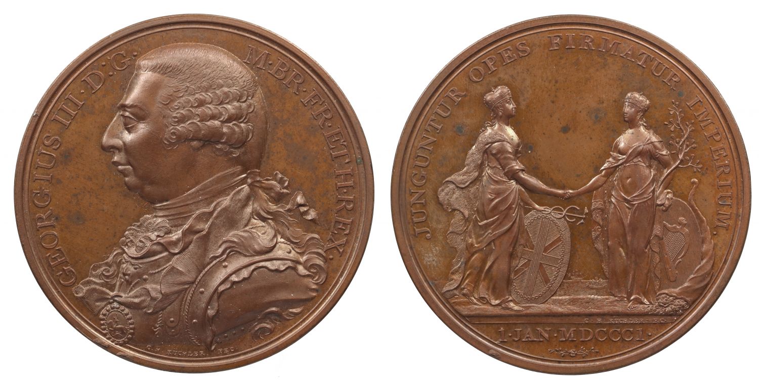 Union of Great Britain and Ireland, 1801, unrecorded die pairing.