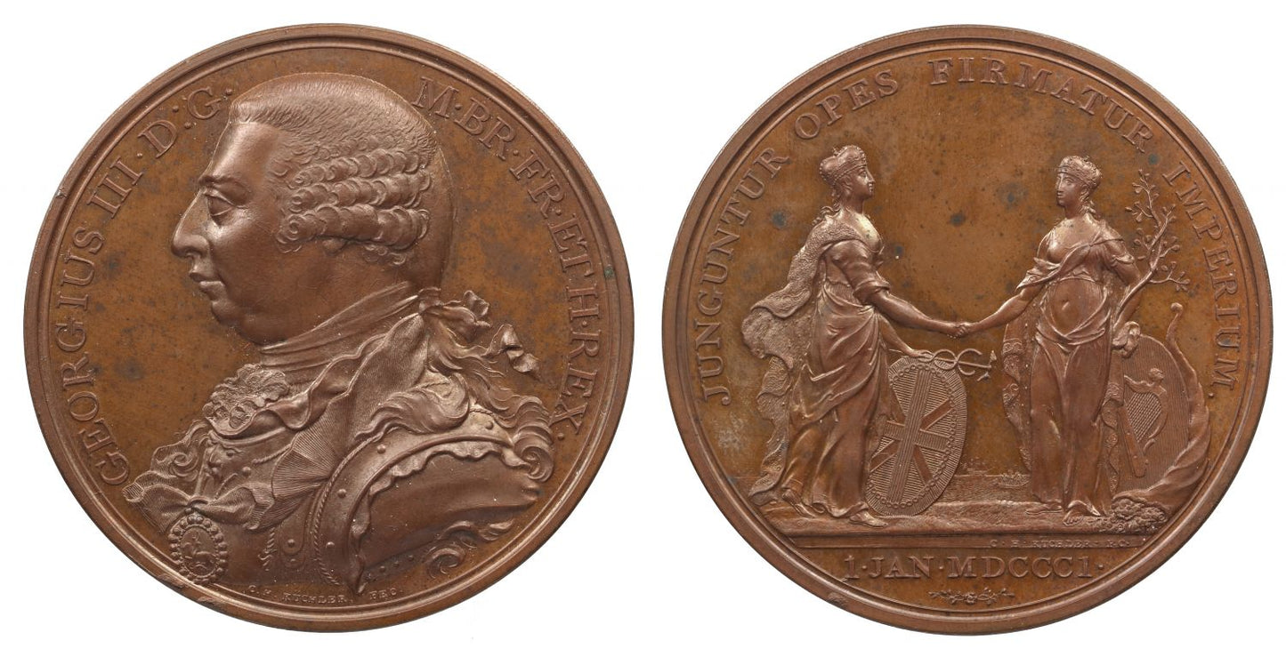 Union of Great Britain and Ireland, 1801, unrecorded die pairing.