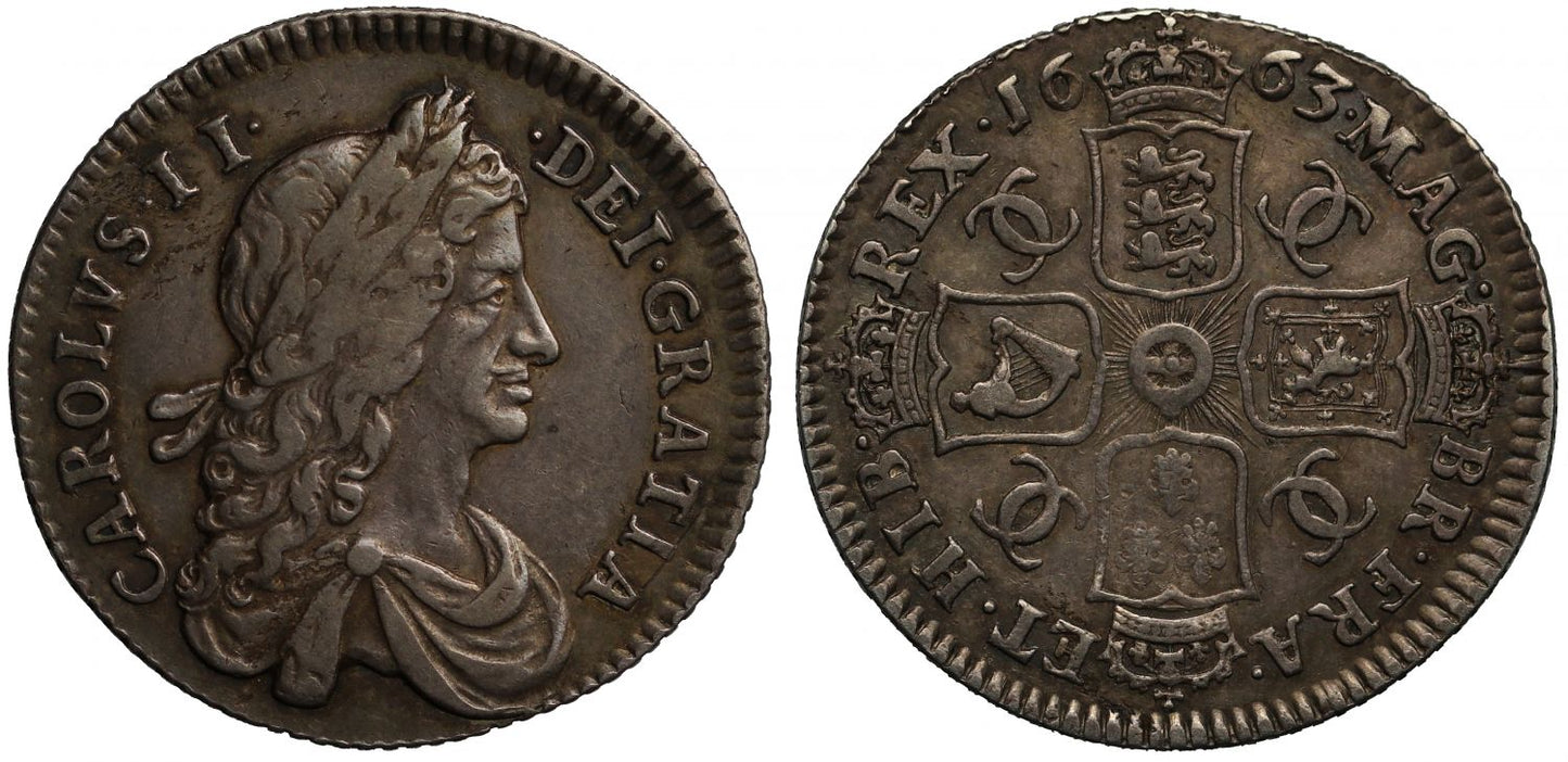 Charles II 1663 Shilling