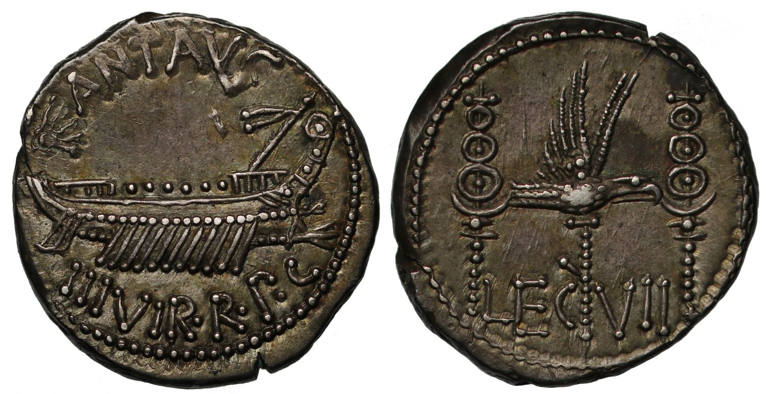Mark Antony, Silver Legionary Denarius