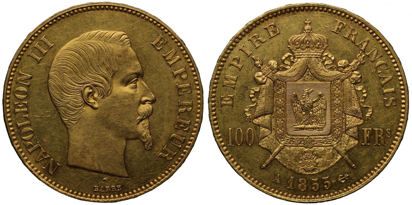 France, Napoleon III, 100-Francs 1855-A