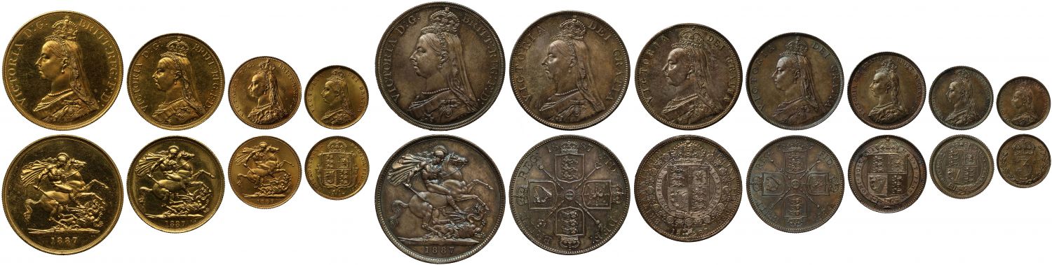 Victoria 1887 currency Set