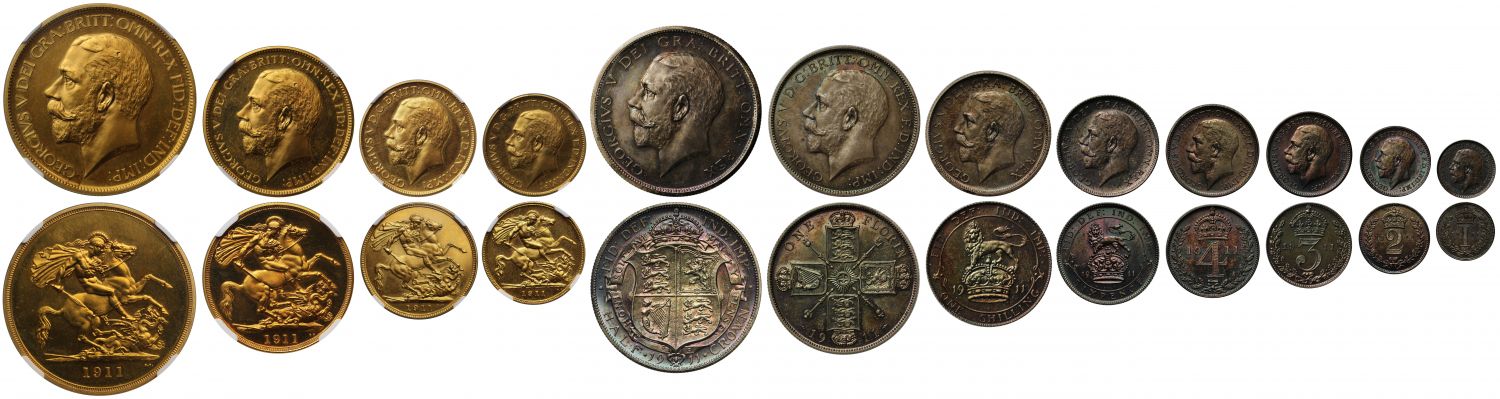 George V 1911 12-coin proof Set