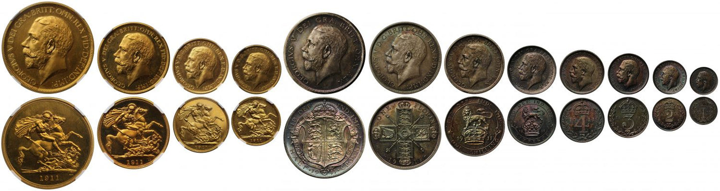 George V 1911 12-coin proof Set