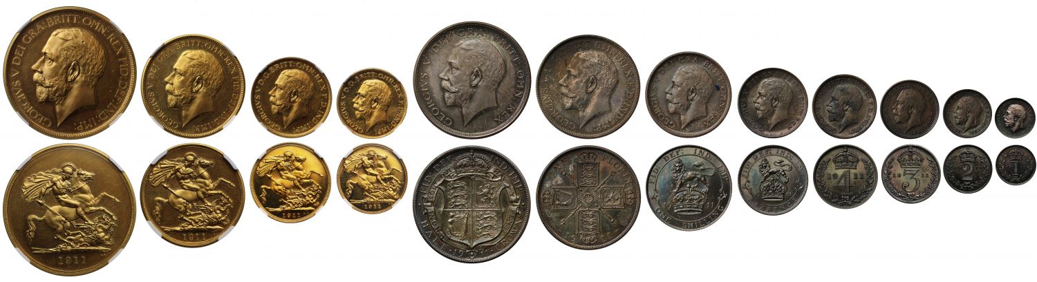 George V 1911 12-coin proof Set