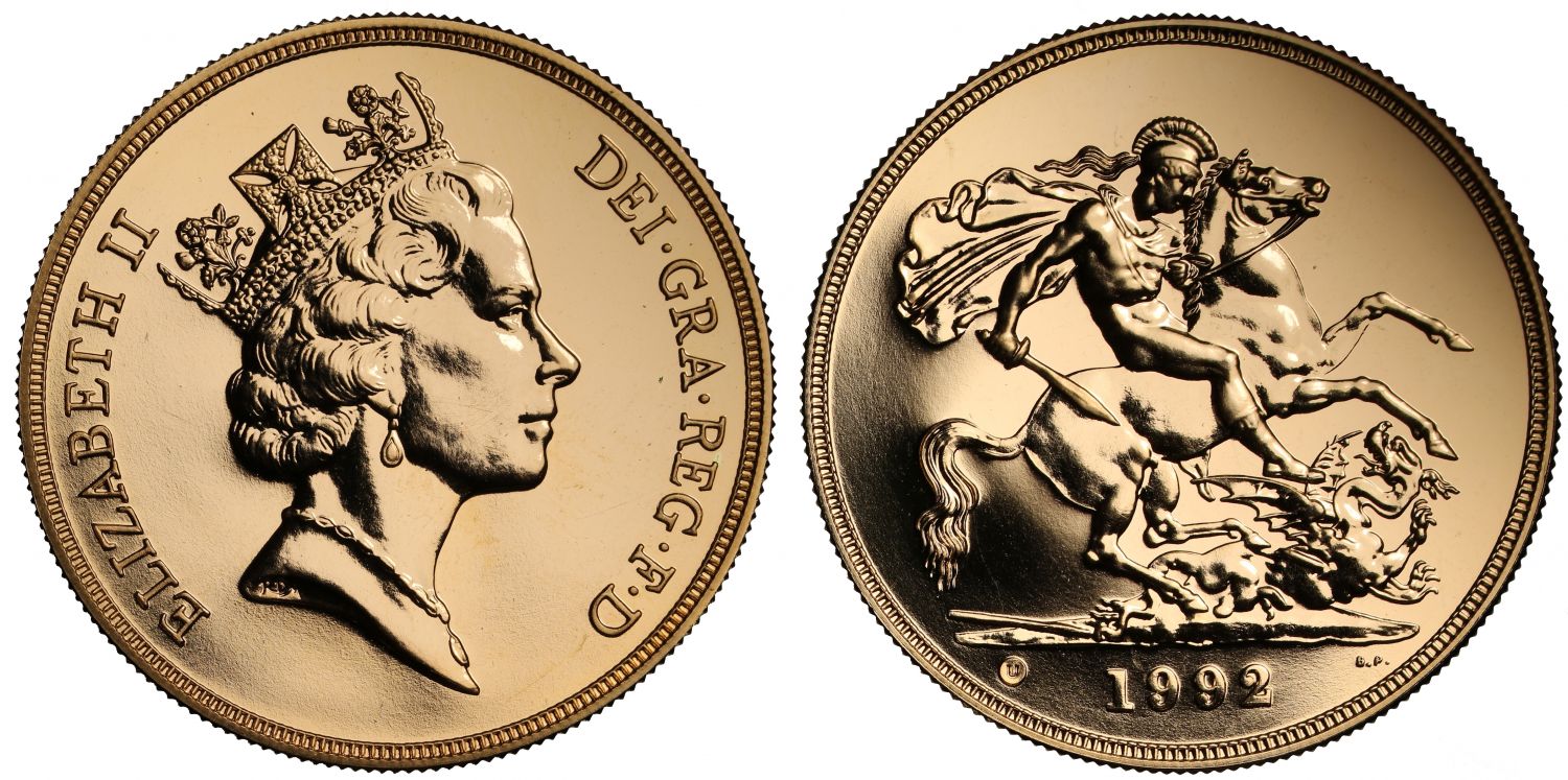Elizabeth II 1992 gold Five Pounds