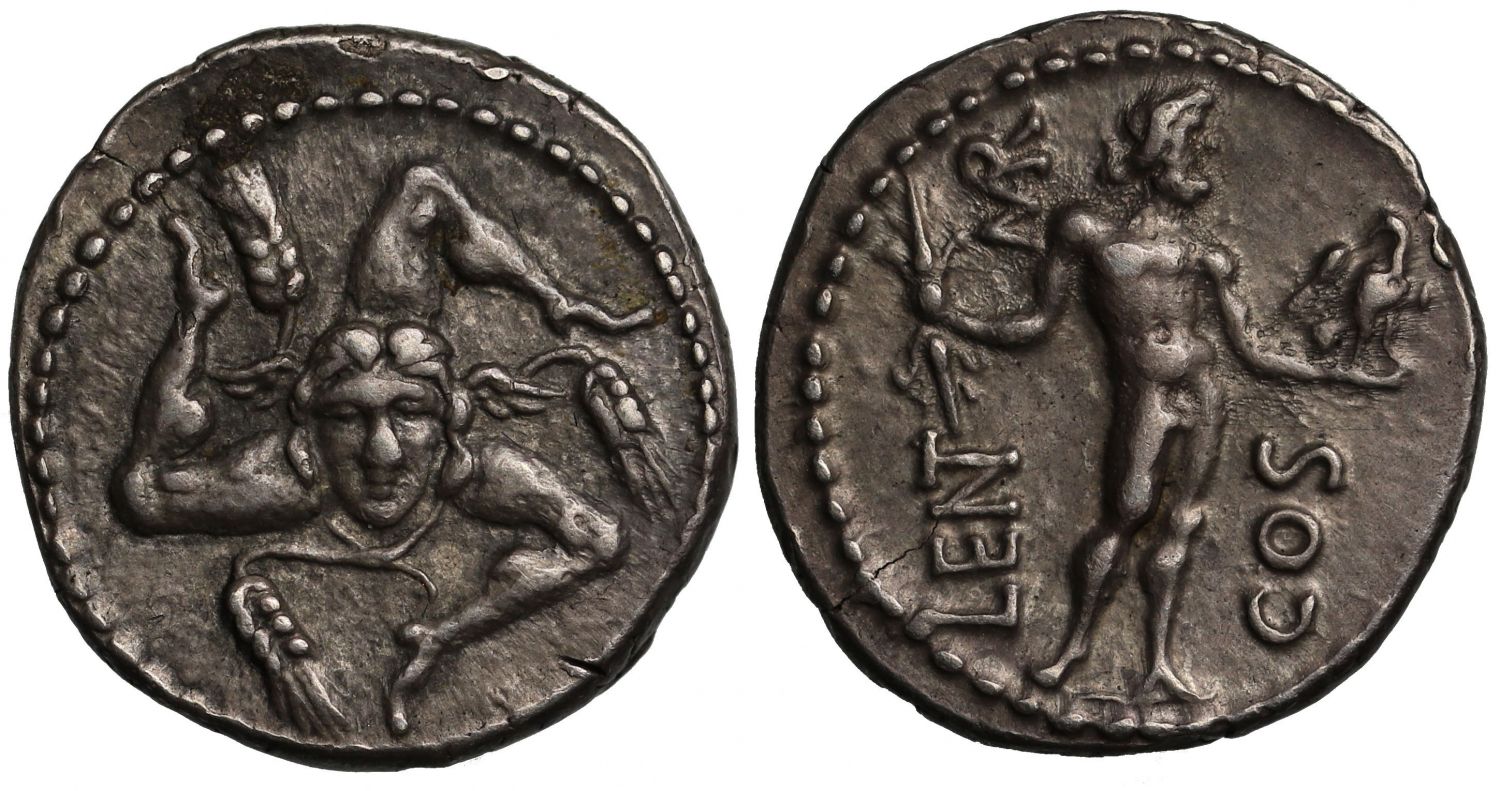 L. Cornelius Lentulus and C. Claudius Marcellus, Silver Denarius