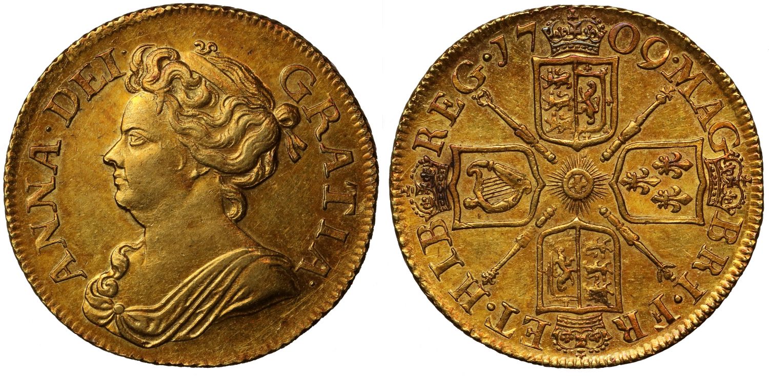 Anne 1709 Guinea AU58