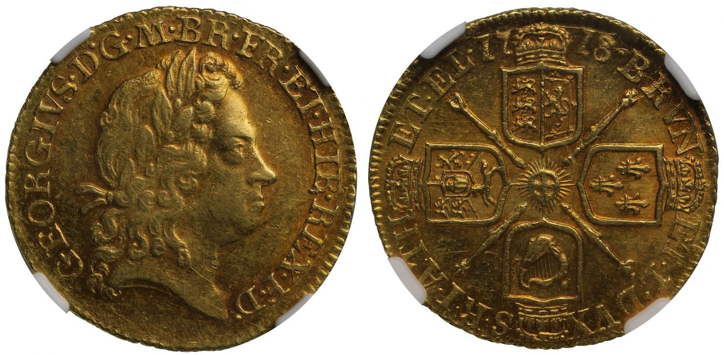 George I 1718/7 Half-Guinea MS61