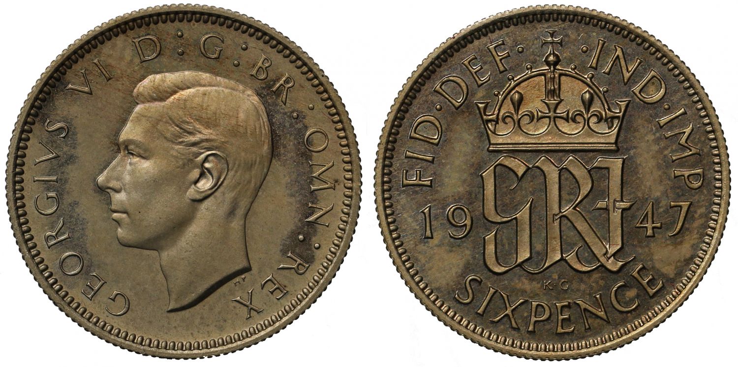 George VI 1947 Proof Sixpence
