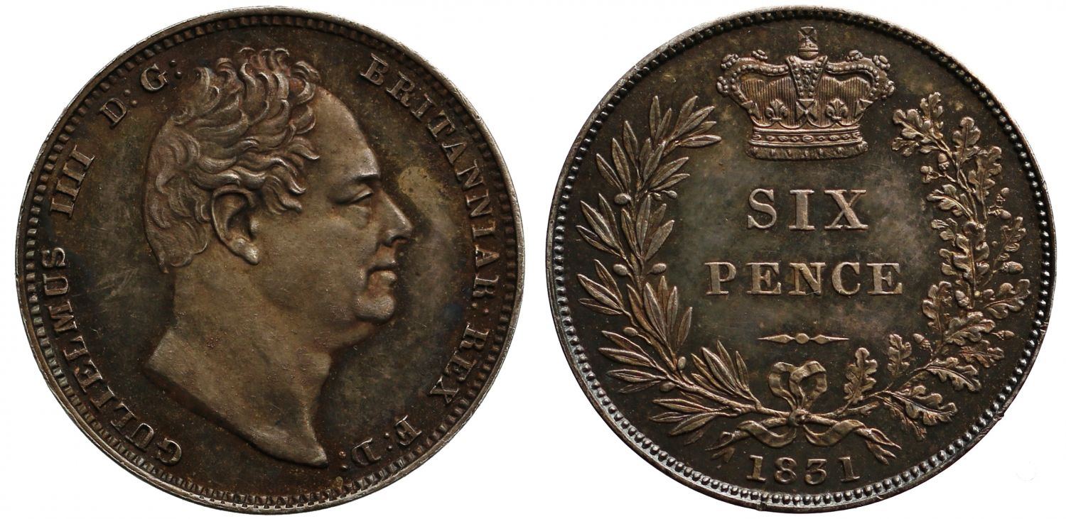 William IV 1831 Proof Sixpence