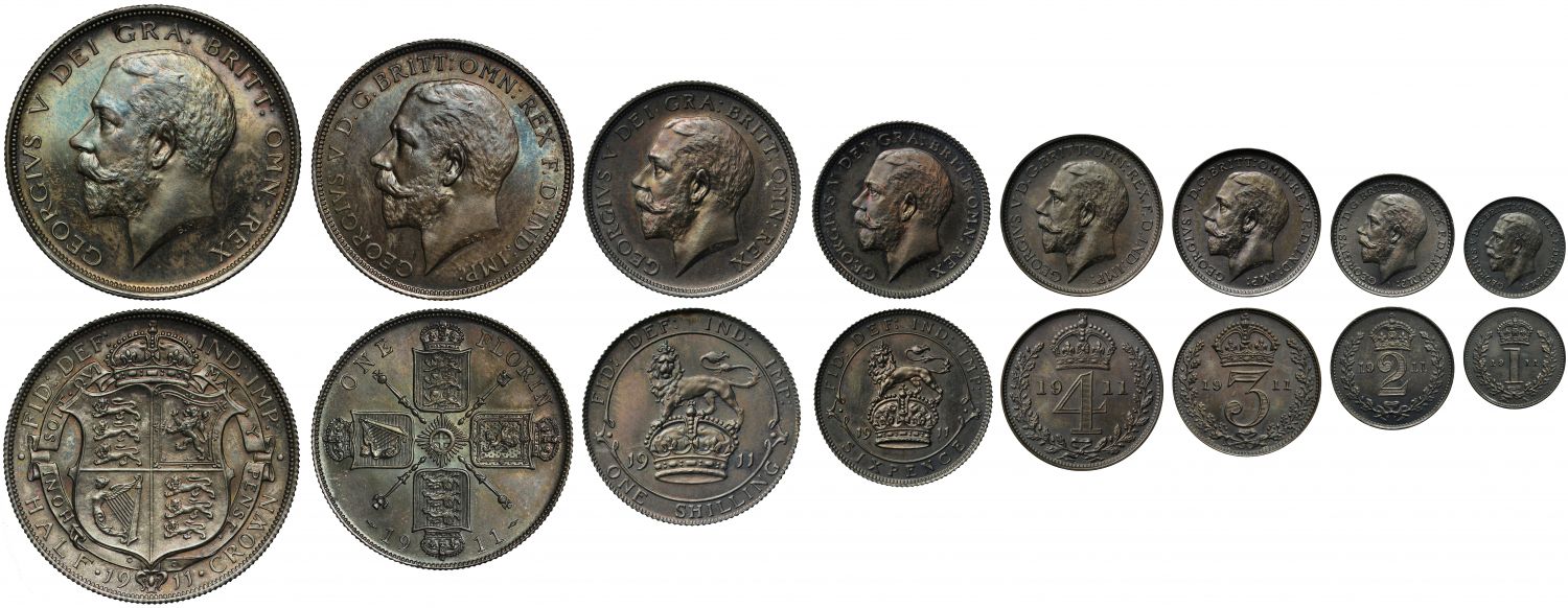 George V 1911 8-coin silver proof Set