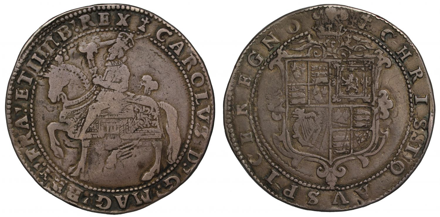Charles I Crown, mintmark cross calvary