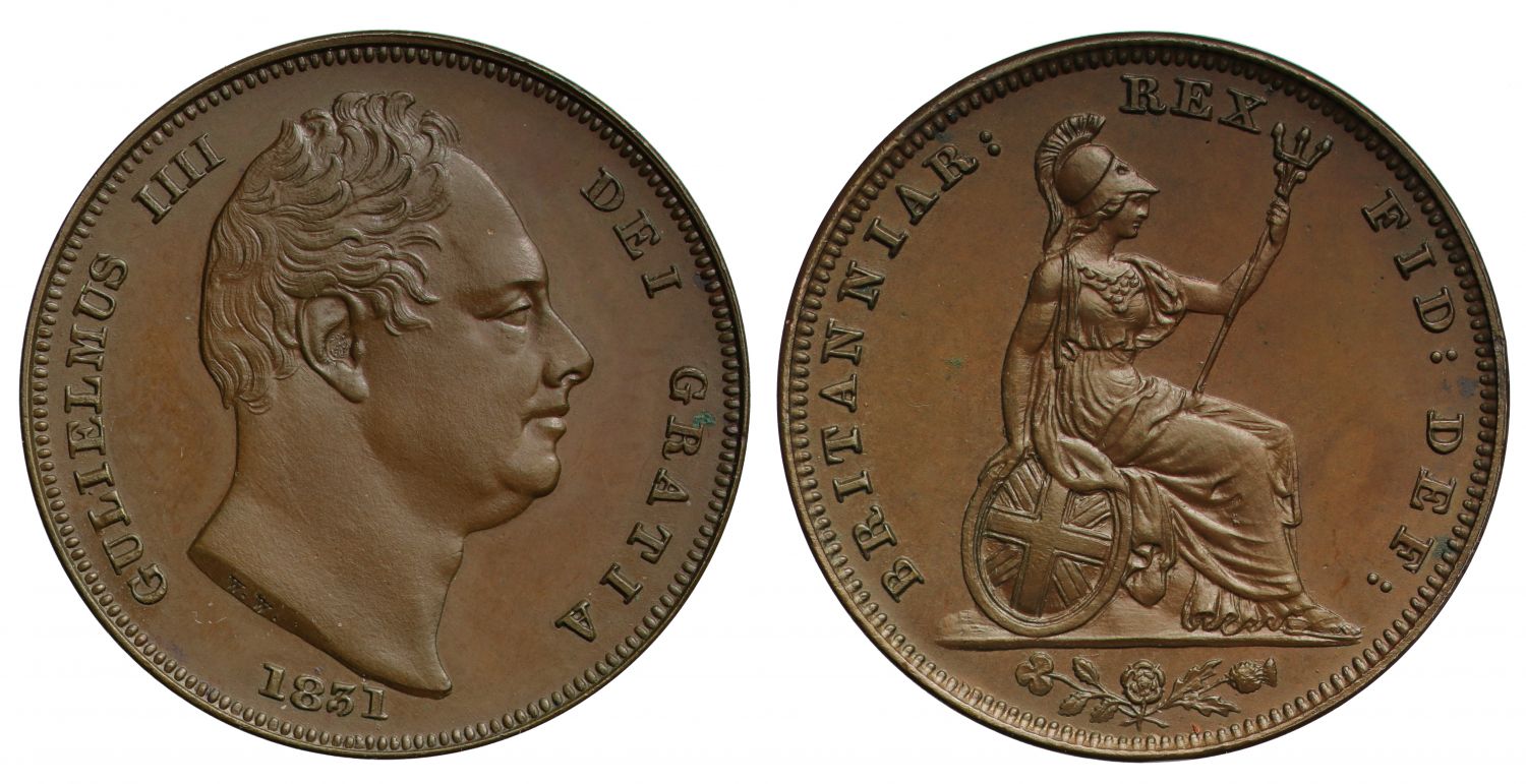 William IV 1831 proof Farthing, as issued in the proof set this year