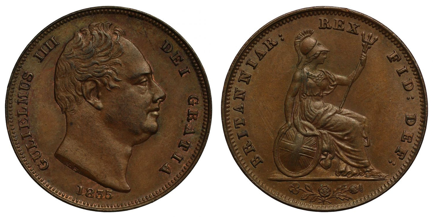 William IV 1835 Farthing, second year for currency Farthing in this reign