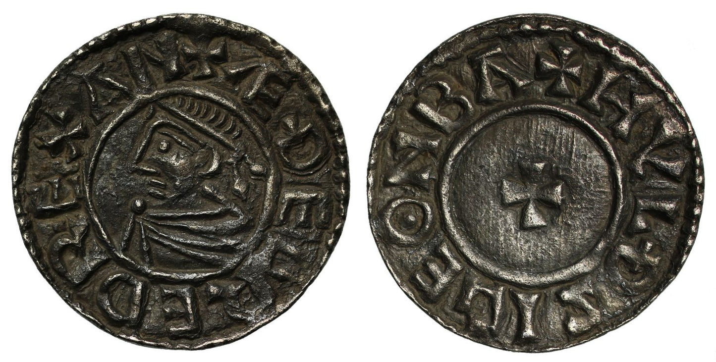 Aethelred II last small cross Penny Bath mint