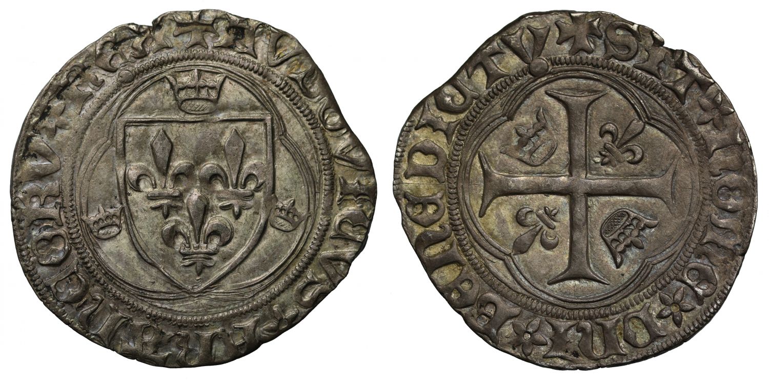 France, Louis XI Blanc a la couronne
