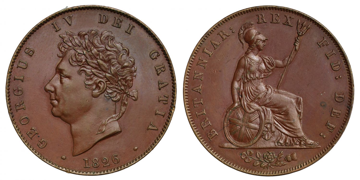 George IV 1826 bronzed copper proof Halfpenny PF63BN