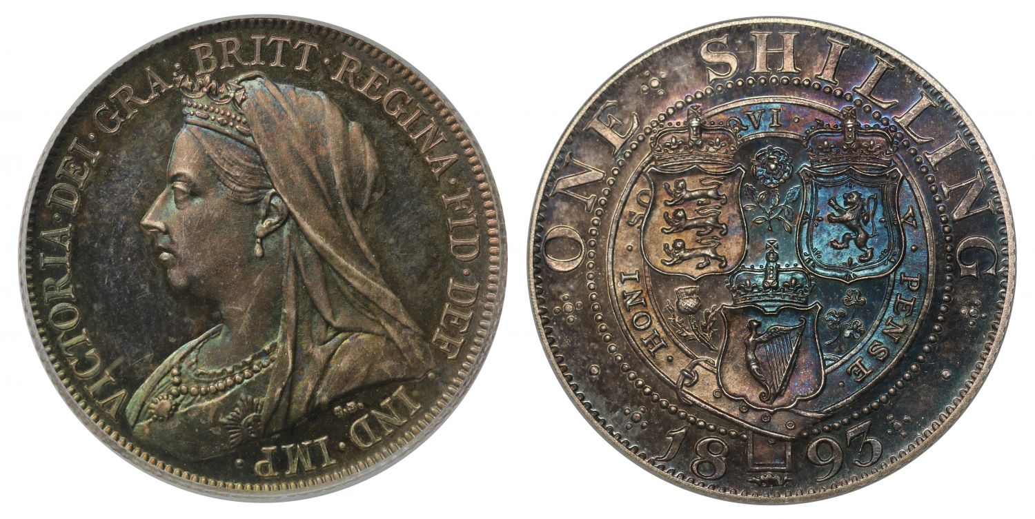 Victoria 1893 proof Shilling CGS UNC90
