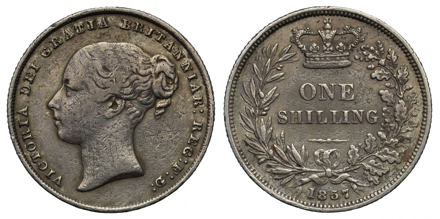 Victoria 1857 Shilling G for D