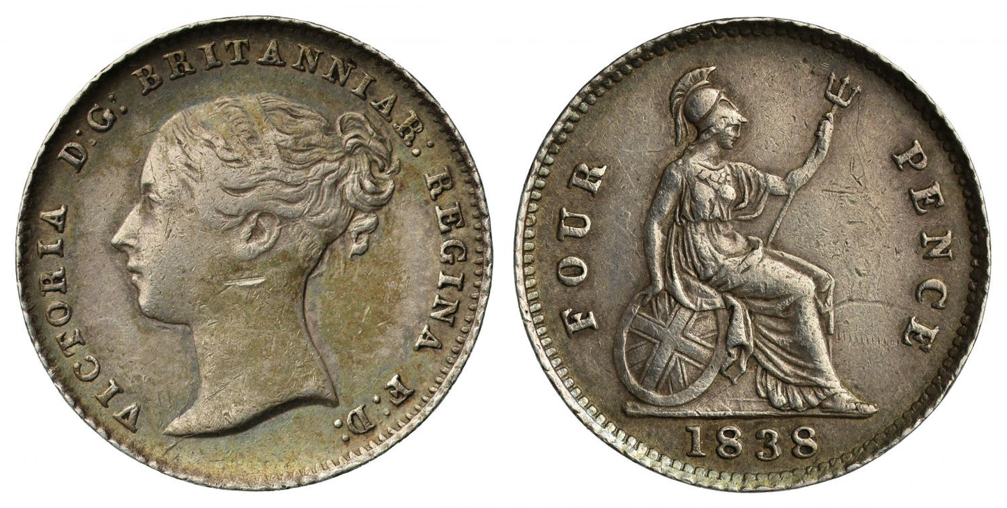 Victoria 1838 Proof Groat, plain edge