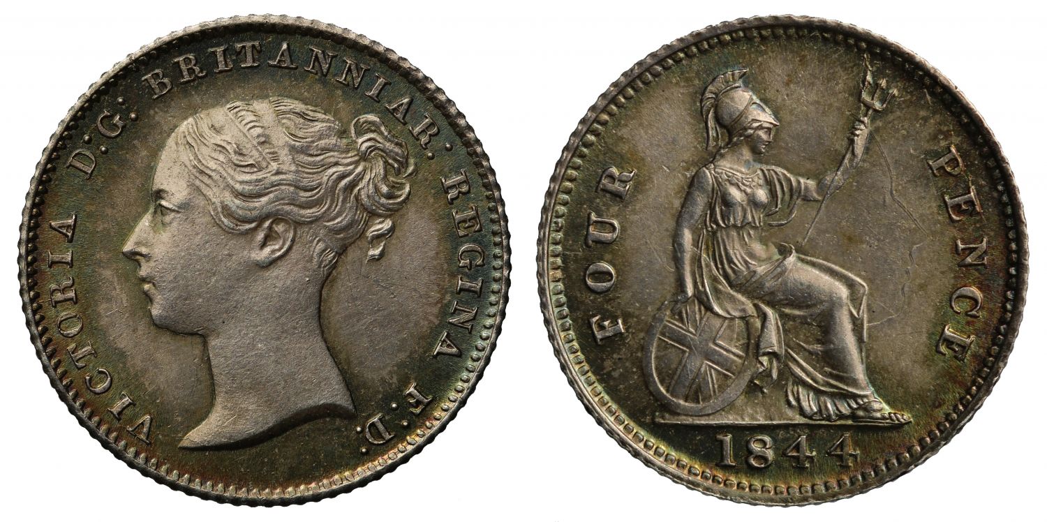 Victoria 1844 Groat of Four Pence