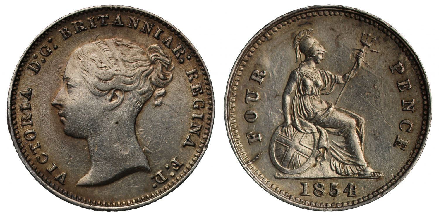 Victoria 1854 Groat, doubled date