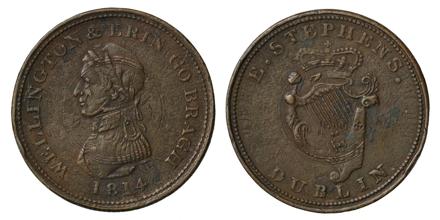 Ireland, Dublin overstrike Wellington 1814 Penny