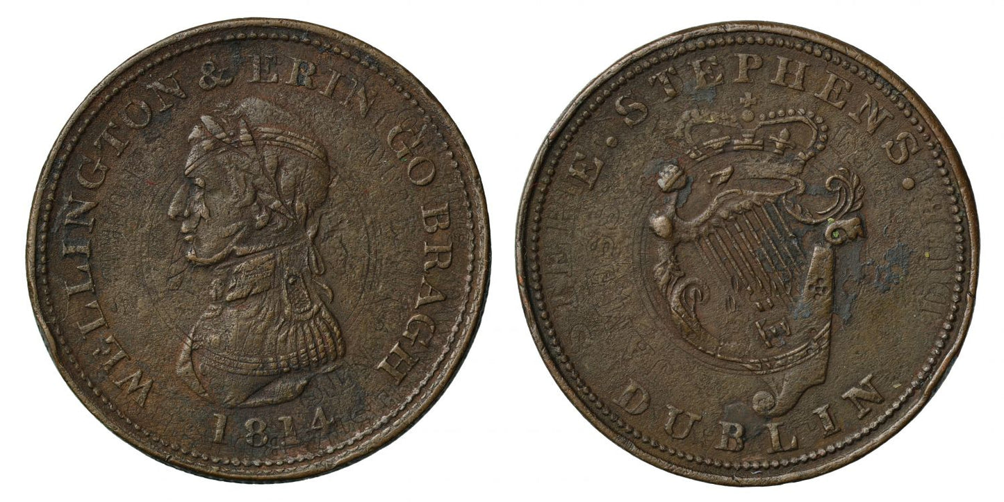 Ireland, Dublin overstrike Wellington 1814 Penny