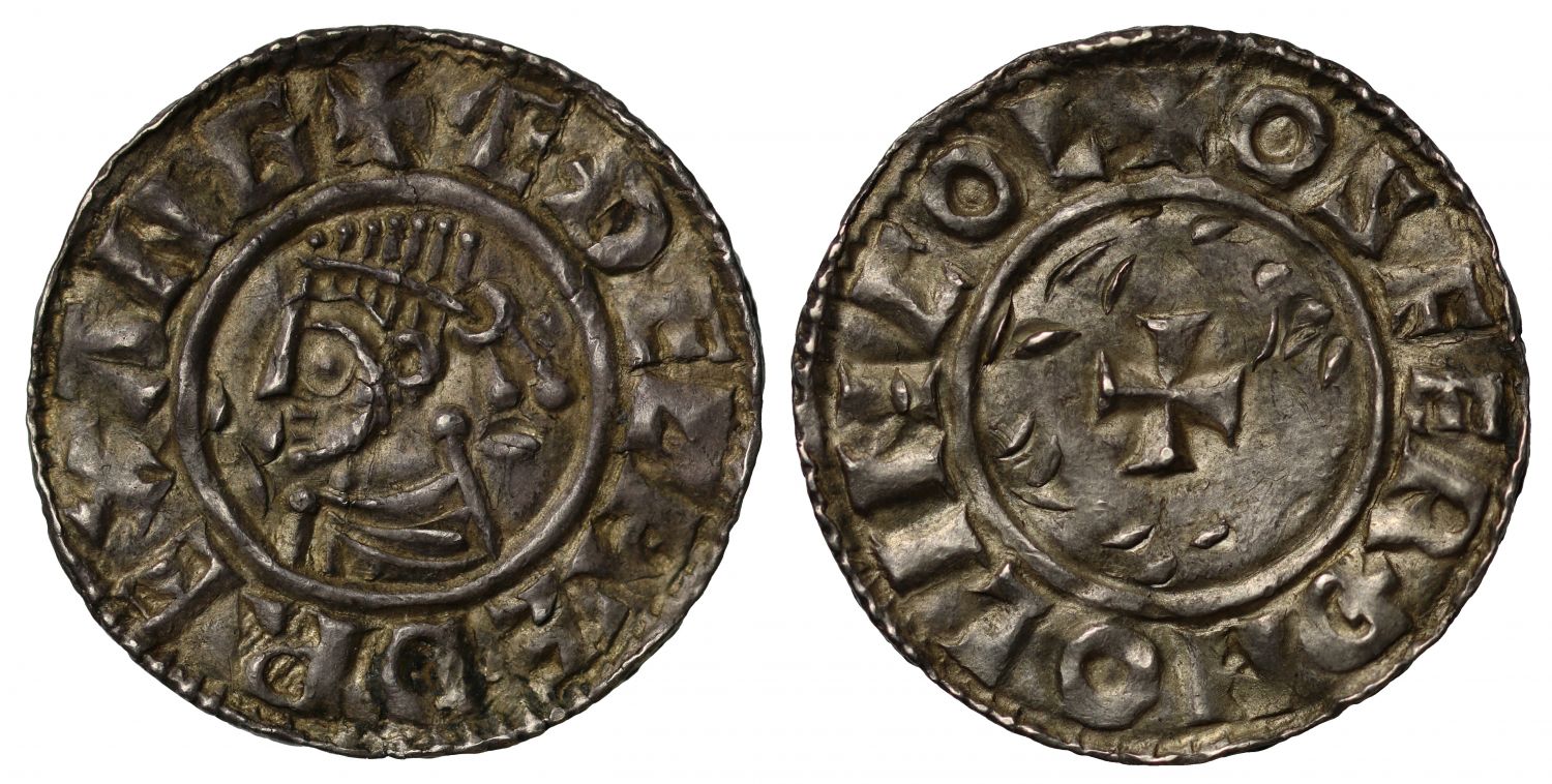 Aethelred II Penny Lincoln, last small cross type