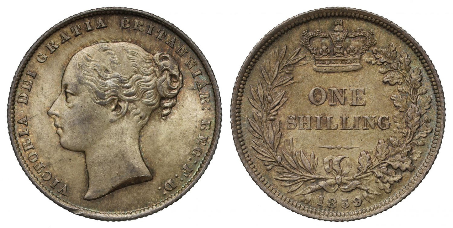 Victoria 1859 Shilling, second young head