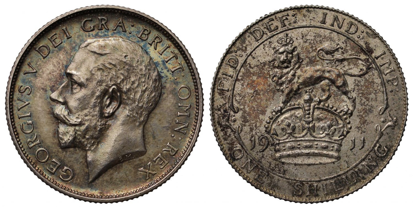 George V 1911 Proof Shilling, chamfered rim