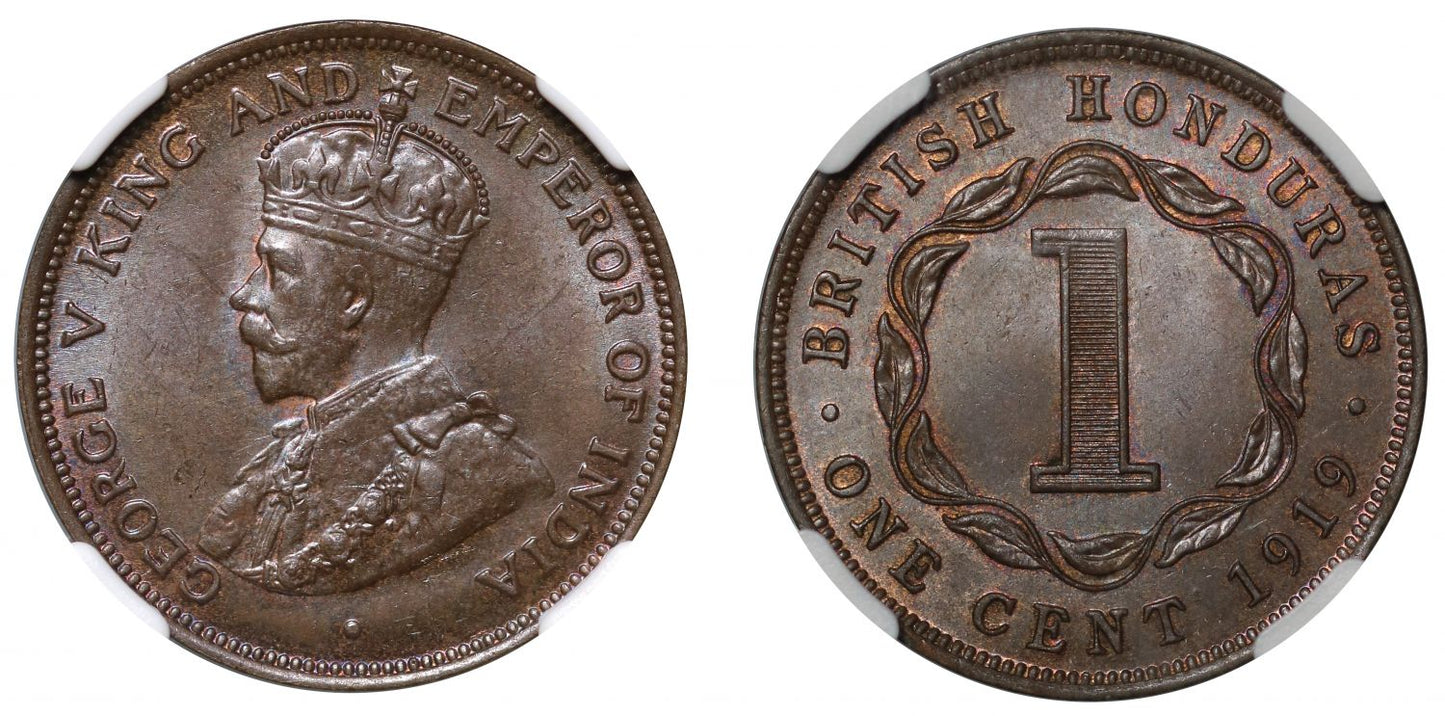 British Honduras, Cent, 1919.