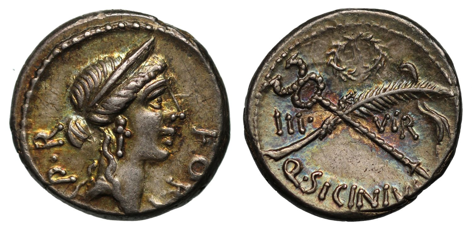 Q. Sicinius, Silver Denarius