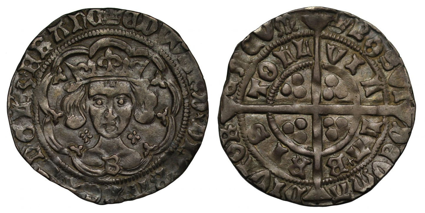 Edward IV Bristol Groat, light coinage BRISTOLL spelling ex Arch. Sharp