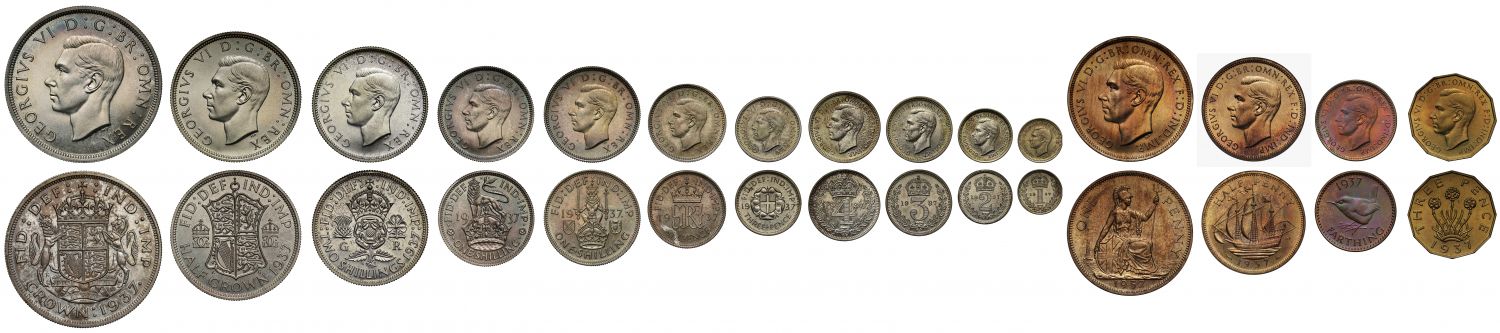 George VI 1937 Coronation silver and bronze proof set