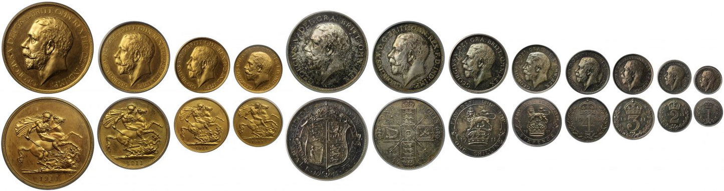 George V 1911 12-coin proof Set PR63-PR66