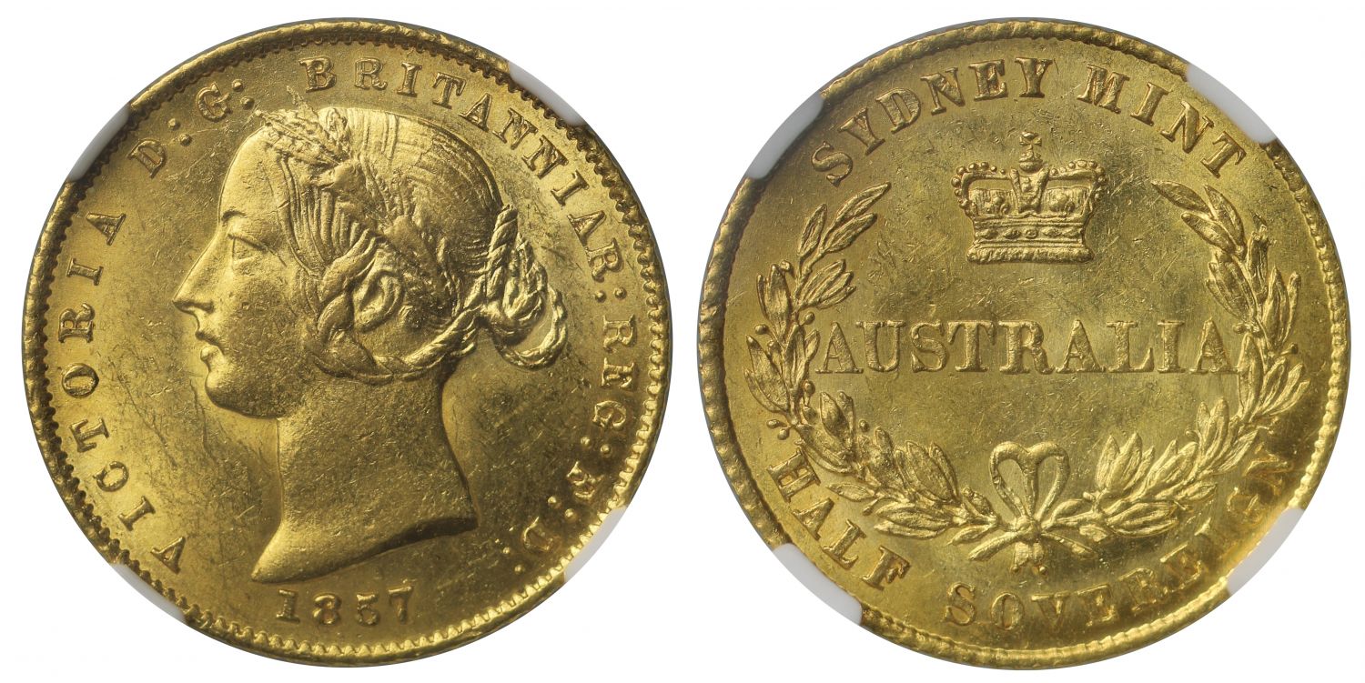 Australia, Victoria  1857 Sydney Half-Sovereign
