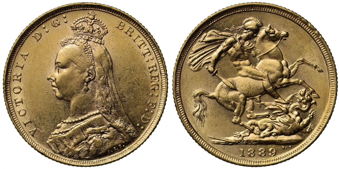 Sovereign 1889 London, second legend (DISH L11)