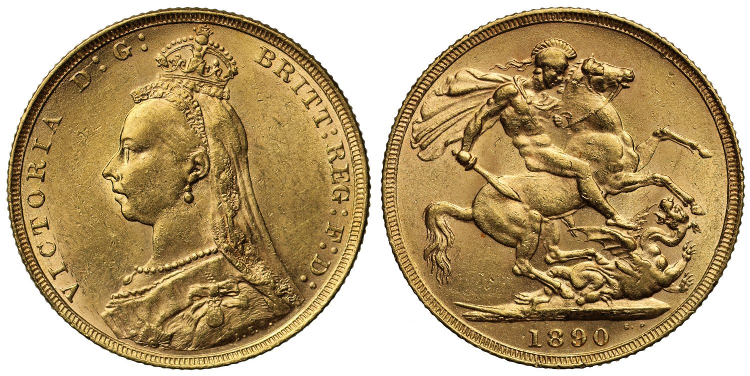 Sovereign 1890 London, second legend (DISH L13)