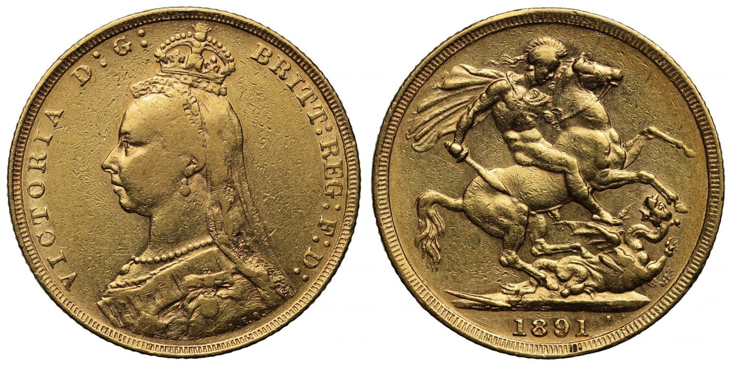 Sovereign 1891 London, short tail (DISH L14)