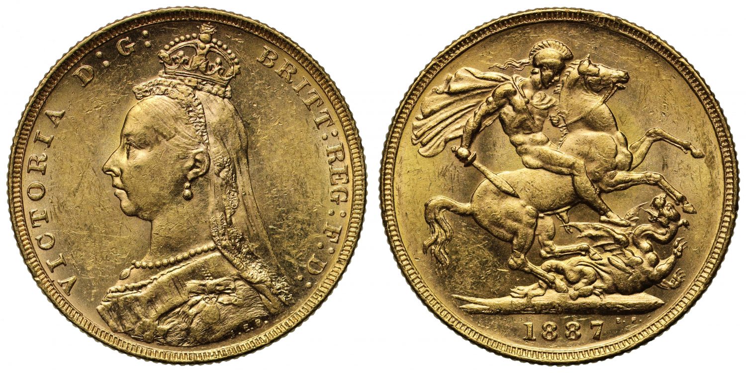 Sovereign 1887 Melbourne, second legend (DISH M8)